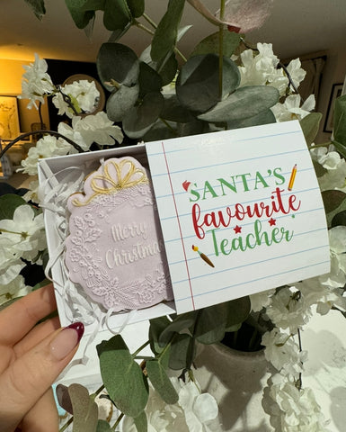 'Santa's Favourite Teacher' Biscuit Gift Box