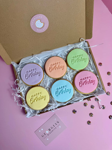 Pastel Birthday Biscuits Letterbox Gift
