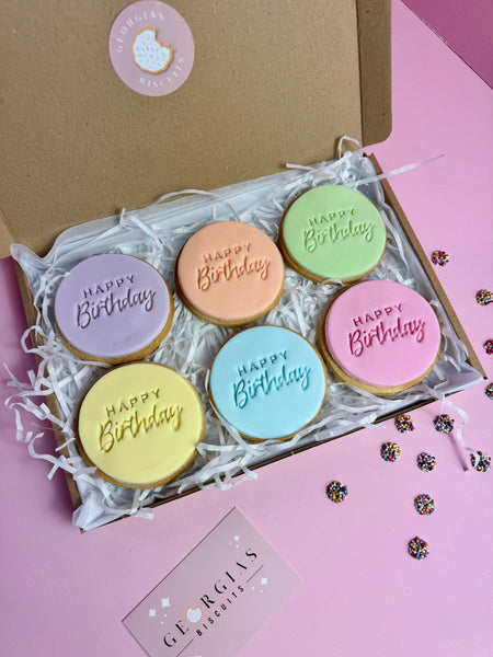 Pastel Birthday Biscuits Letterbox Gift