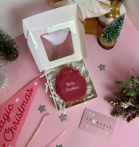 Merry Christmas Wreath Biscuit Gift Box
