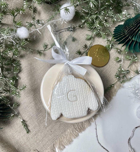 Christmas Jumper Biscuit Favour (with initial)