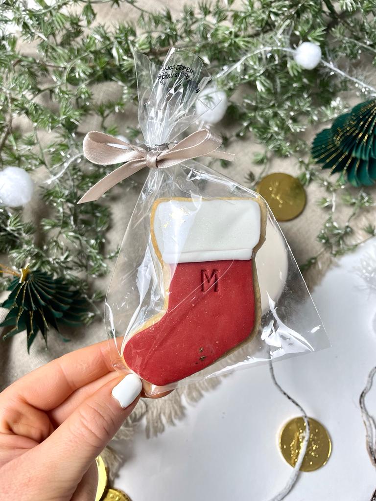 Christmas Stocking Biscuit Favour (with initial)