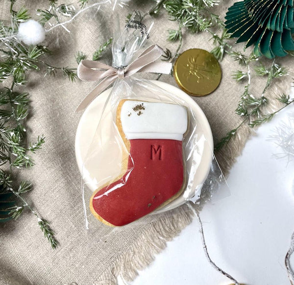 Christmas Stocking Biscuit Favour (with initial)