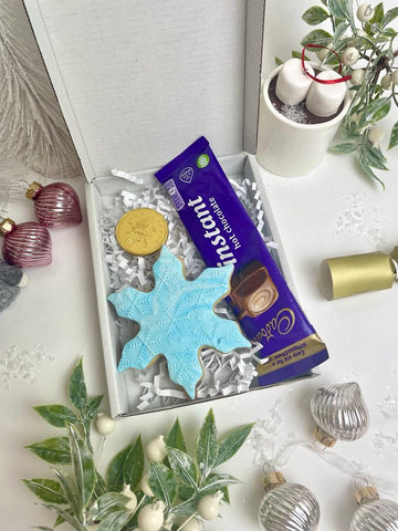 Blue Snowflake & Hot Cocoa Letterbox
